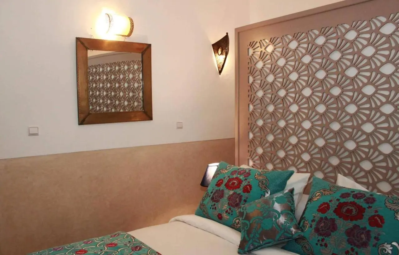 Bedroom detail with a woven basket